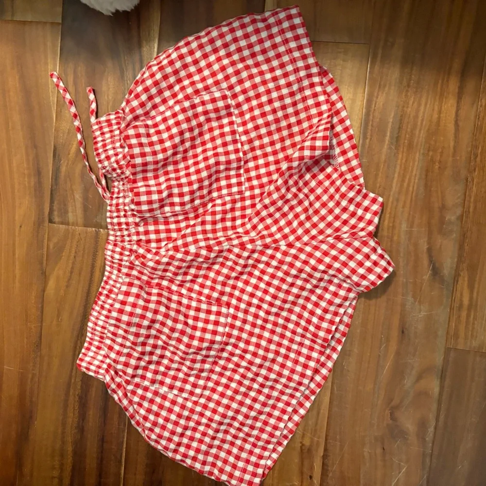 Red Gingham Women's Shorts 0190 - Picture 3 of 4